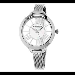 NWT Stuhrling Silver Mesh Watch